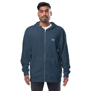Burning Checks Unisex fleece zip up hoodie